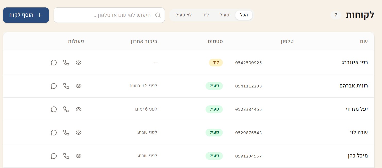 ניהול לקוחות